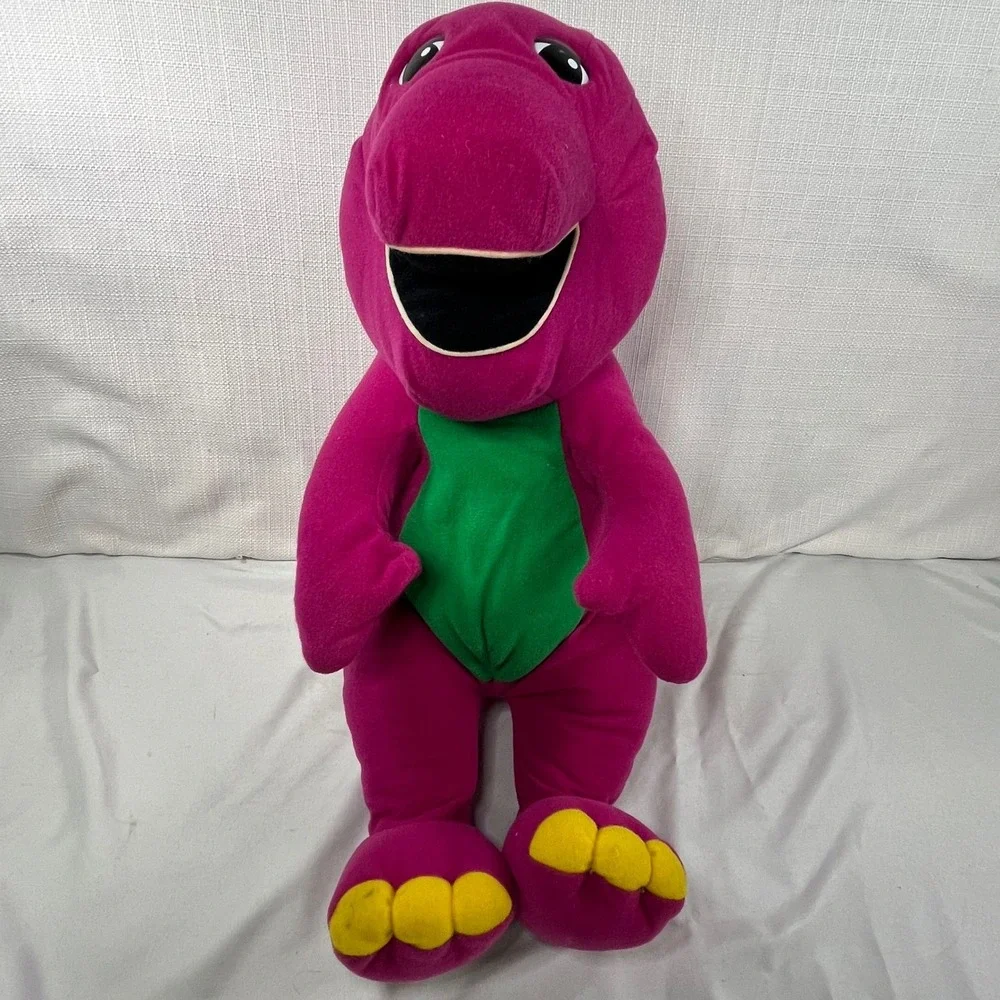 Vintage Playskool Talking Barney Dinosaur Plush 1992 1996 Purple 17 Inch Toy